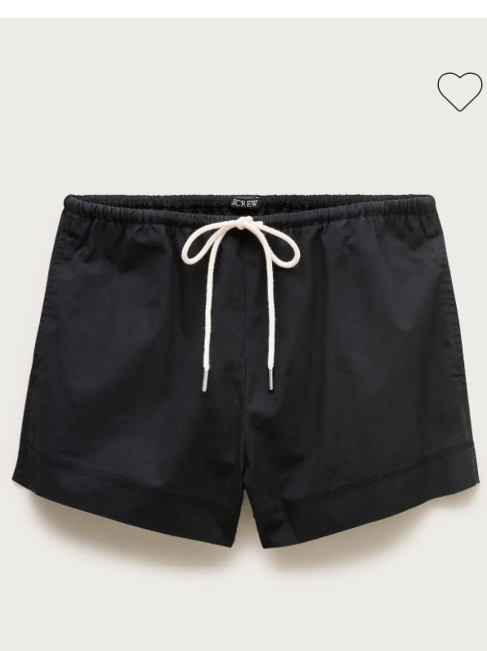 NWT J Crew Black Cruise drawstring short in cotton poplin